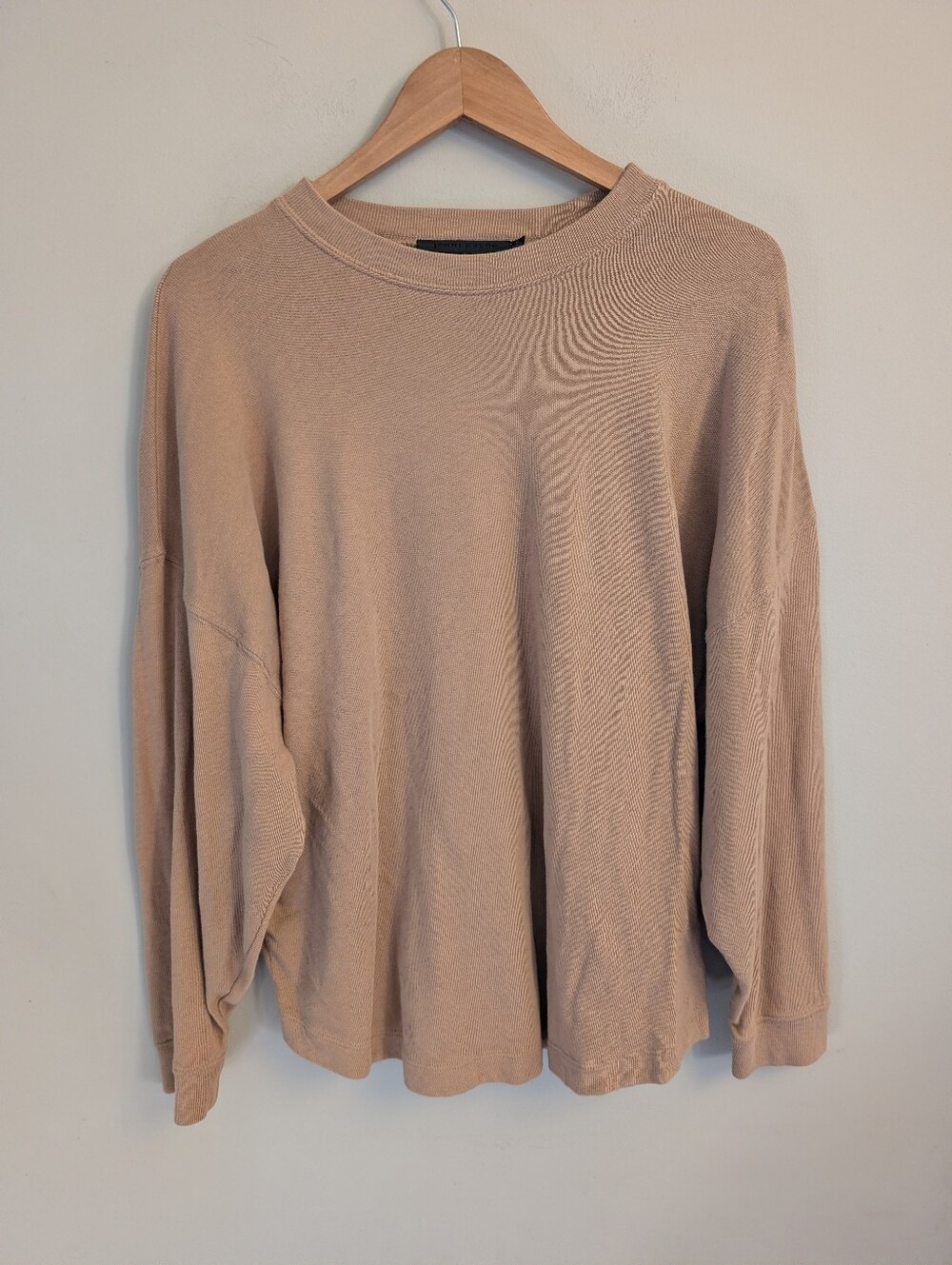 Jenni Kayne Boyfriend Brown Long Sleeve Tee Shirt Size S